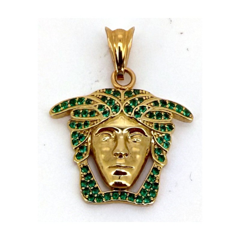 Medalla medusa circonitas de oro 18k